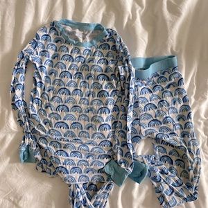Little Sleepies 4T Blue Rainbows Pattern Pajamas Long Sleeve